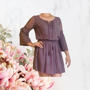 💜AMERICAN EAGLE Bohemian Dress Purple Festival Beach Resort Hippie Size Small